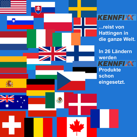 KENNFIXX is in use in many countries. Flags of countries.