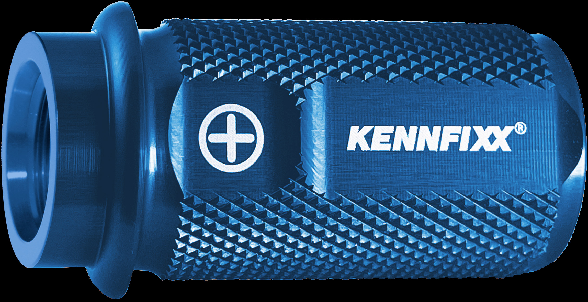 Blue Kennfixx hose marking for hydraulic lines.